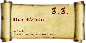 Blun Bónis névjegykártya